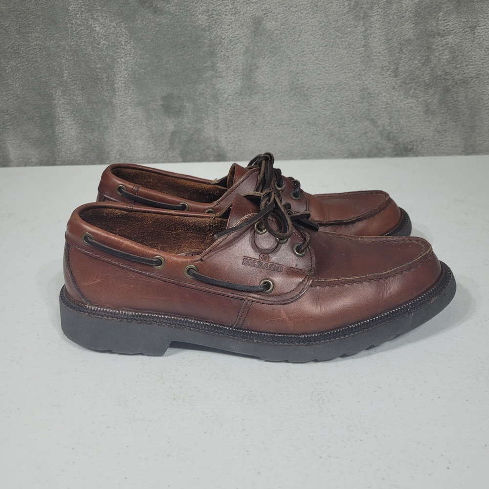 Sebago Lite Boat Shoes Mens 10.5 Brown Lites Deck Camp Shoes Leather USA Made